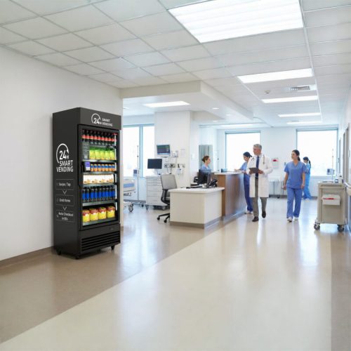 AI Vending hűtő orvosi rendelő várójában